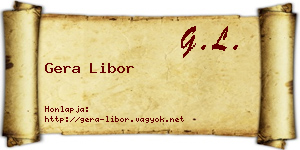 Gera Libor névjegykártya